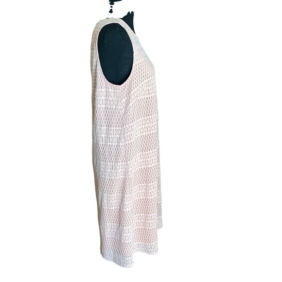 Adrianna Papell Blush Pink Textured Silk Shift Dress Size 10 - Picture 7 of 10